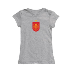 Spain National Team Vive La Fete Girls Youth Color Badge Fitted T-Shirt / Soccer New