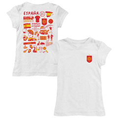 Spain National Team Vive La Fete Girls Youth Impressions Artwork Fitted T-Shirt / Soccer Discount
