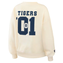 Detroit Tigers WEAR by Erin Andrews Women's Heavyweight Crew Neck Sweatshirt - Cream