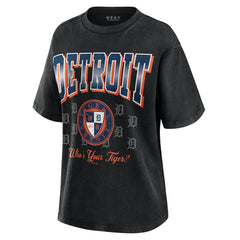 Detroit Tigers WEAR by Erin Andrews Women's Oversized Boyfriend T-Shirt - Black
