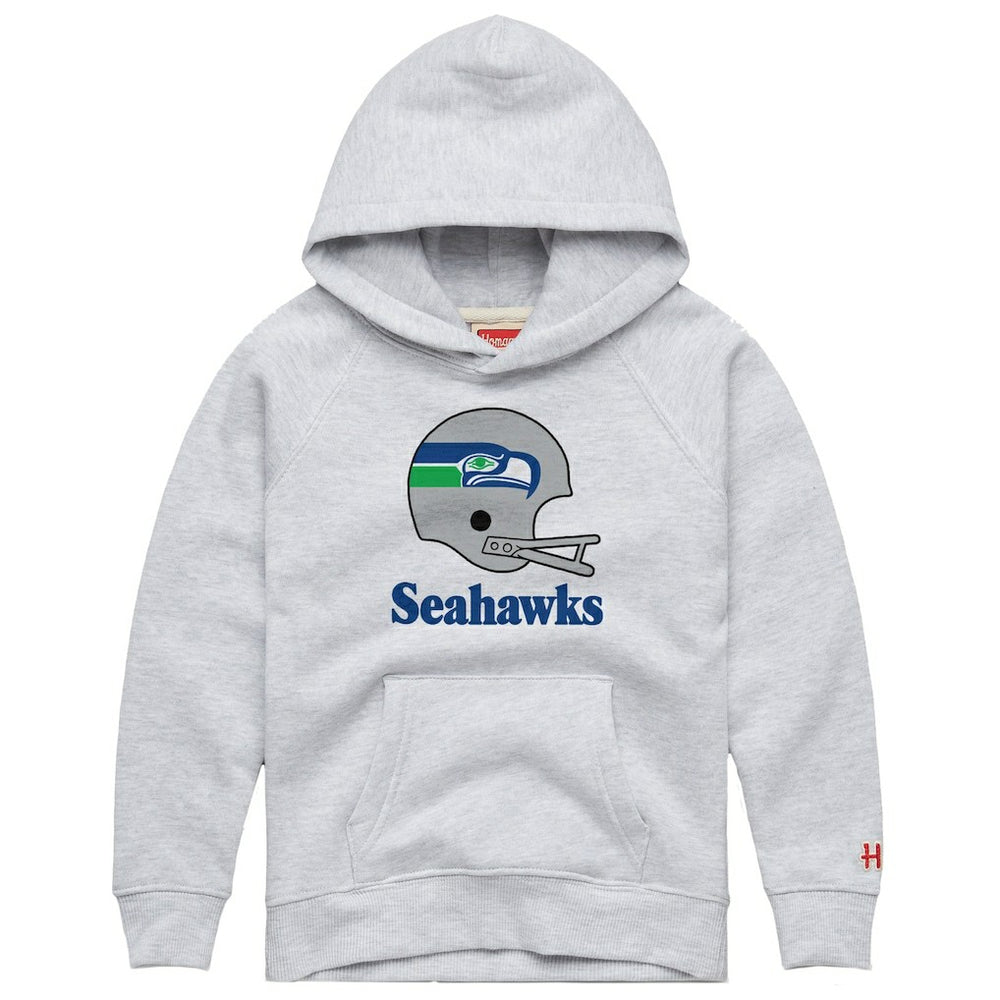 NFL Seattle Seahawks Homage Youth Big Helmet Tri-Blend Hoodie