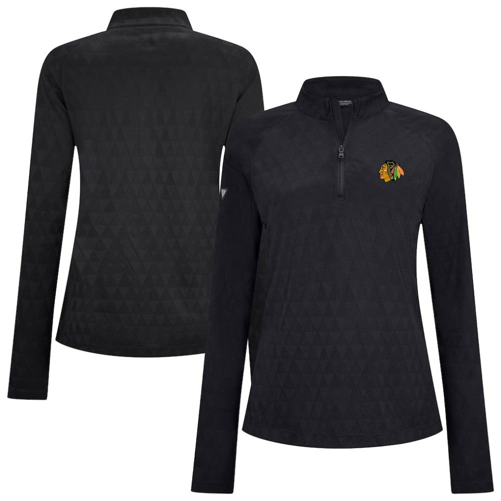 Chicago Blackhawks Levelwear Women's Spike Raglan Quarter-Zip Top