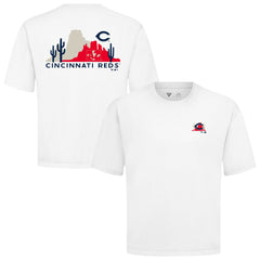 Cincinnati Reds Levelwear Panoramic Luxe Signature Knit T-Shirt - White