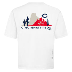 Cincinnati Reds Levelwear Panoramic Luxe Signature Knit T-Shirt - White