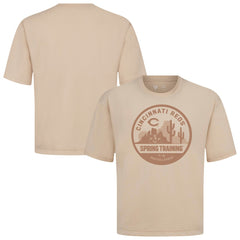 Cincinnati Reds Levelwear Spring Training Badge Luxe Signature Knit T-Shirt - Khaki