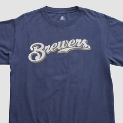 Milwaukee Brewers Majestic 2000s T-shirt - Navy Vintage