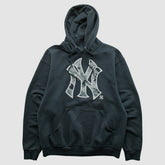 New York Yankees Genuine Merchandise 2010s Hooded Pullover Sweatshirt - Black Vintage