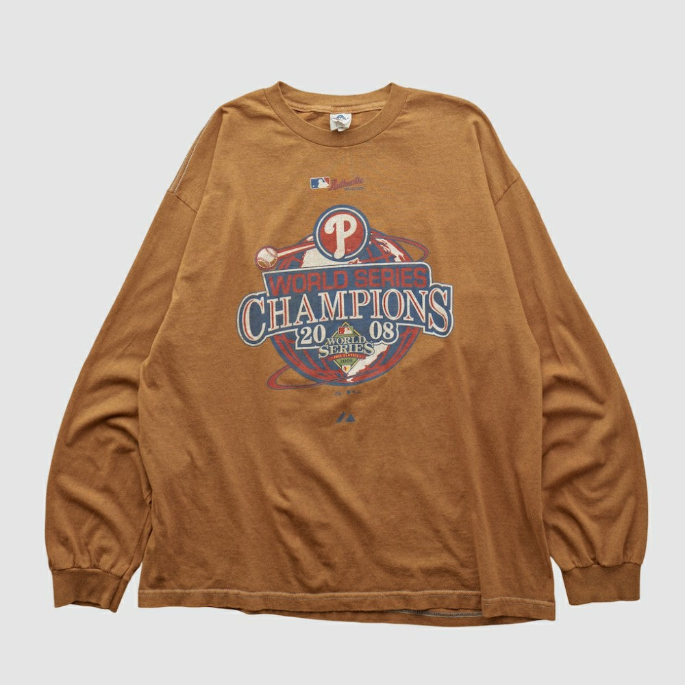 Philadelphia Phillies Alstyle 2008 Long Sleeve T-shirt - Tan Vintage