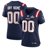 NFL New England Patriots Women's Super Bowl LX Patch Custom Game Jersey