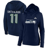 NFL Seattle Seahawks Jaxon Smith-Njigba Women's Super Bowl LX Champions Plus Size Name & Number Fleece Hoodie