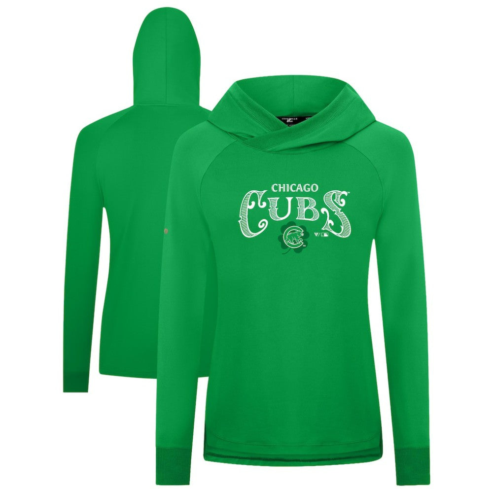 Chicago Cubs Levelwear Women's St. Patrick's Day Slender Raglan Hoodie - Green