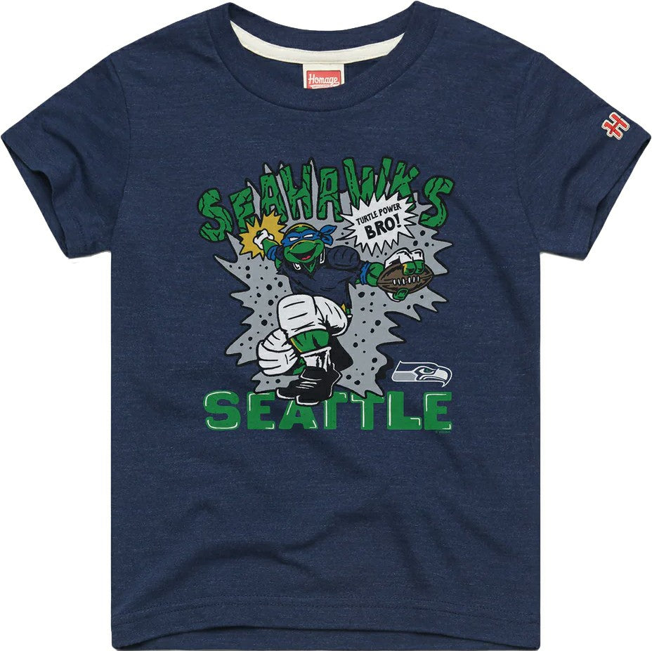 NFL Seattle Seahawks Leonardo Homage Youth TMNT Tri-Blend T-Shirt