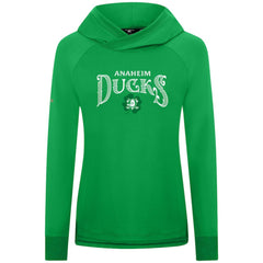 Anaheim Ducks Levelwear Women's St. Patrick's Day Slender Raglan Hoodie