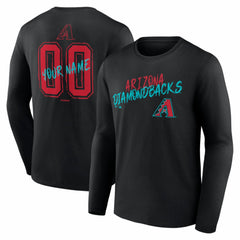 Arizona Diamondbacks Hustle Personalized Name & Number Long Sleeve T-Shirt - Black