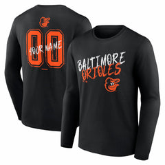 Baltimore Orioles Hustle Personalized Name & Number Long Sleeve T-Shirt - Black