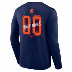 Detroit Tigers Hustle Personalized Name & Number Long Sleeve T-Shirt - Navy