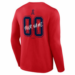 Los Angeles Angels Hustle Personalized Name & Number Long Sleeve T-Shirt - Red