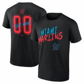 Miami Marlins Hustle Personalized Name & Number T-Shirt - Black