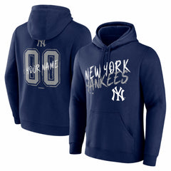New York Yankees Hustle Personalized Name & Number Hoodie - Navy