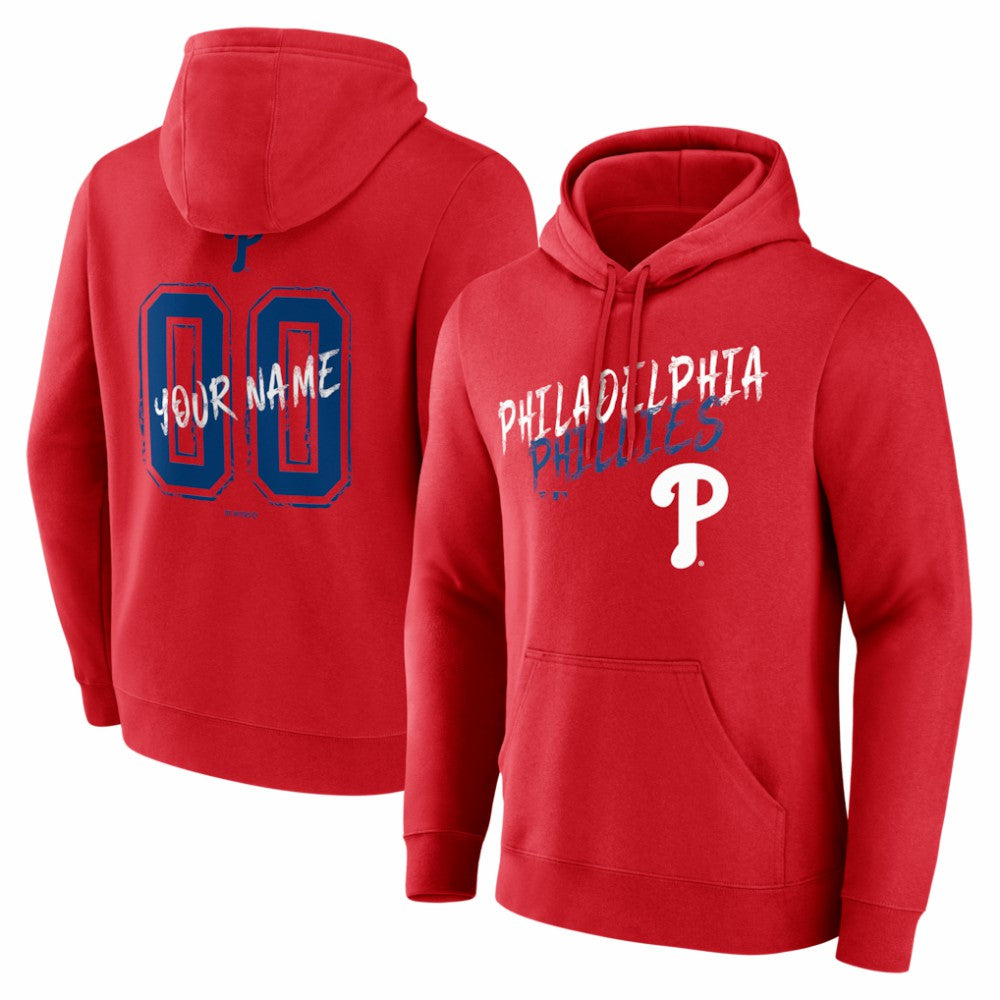 Philadelphia Phillies Hustle Personalized Name & Number Hoodie - Red