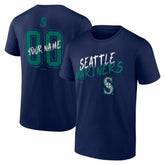 Seattle Mariners Hustle Personalized Name & Number T-Shirt - Navy