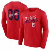 St. Louis Cardinals Hustle Personalized Name & Number Long Sleeve T-Shirt - Red