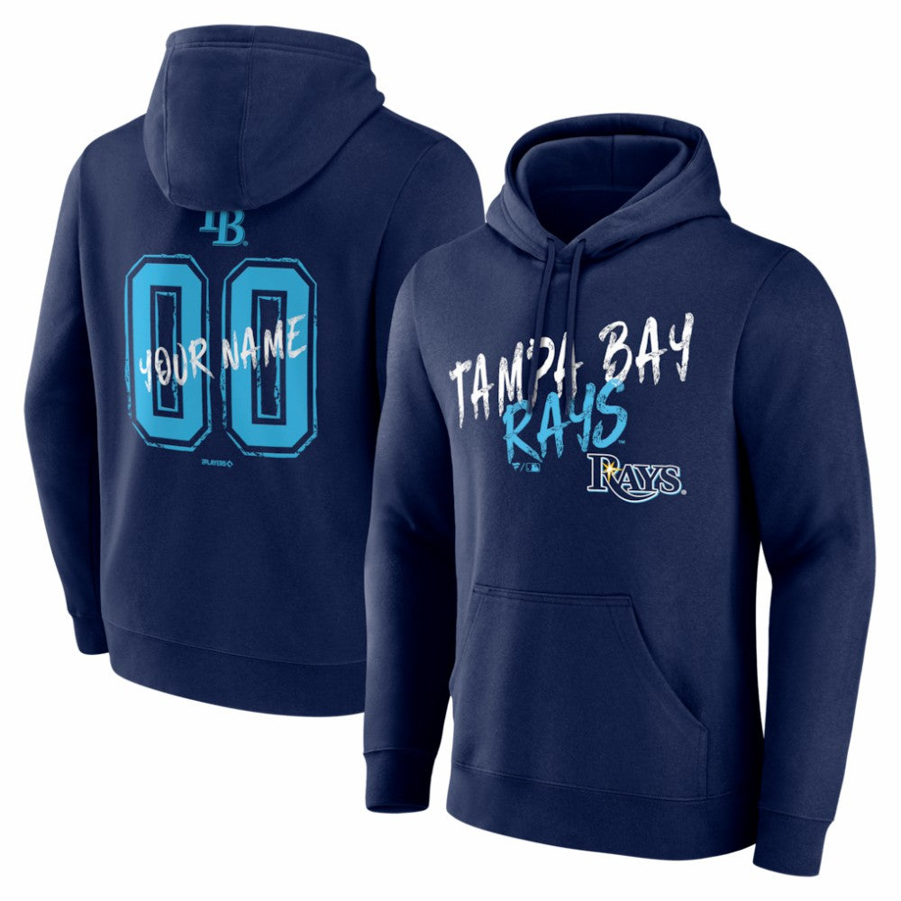 Tampa Bay Rays Hustle Personalized Name & Number Hoodie - Navy