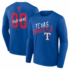 Texas Rangers Hustle Personalized Name & Number Long Sleeve T-Shirt - Royal