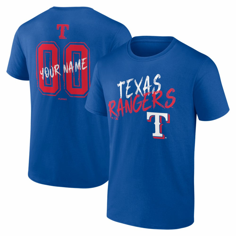 Texas Rangers Hustle Personalized Name & Number T-Shirt - Royal