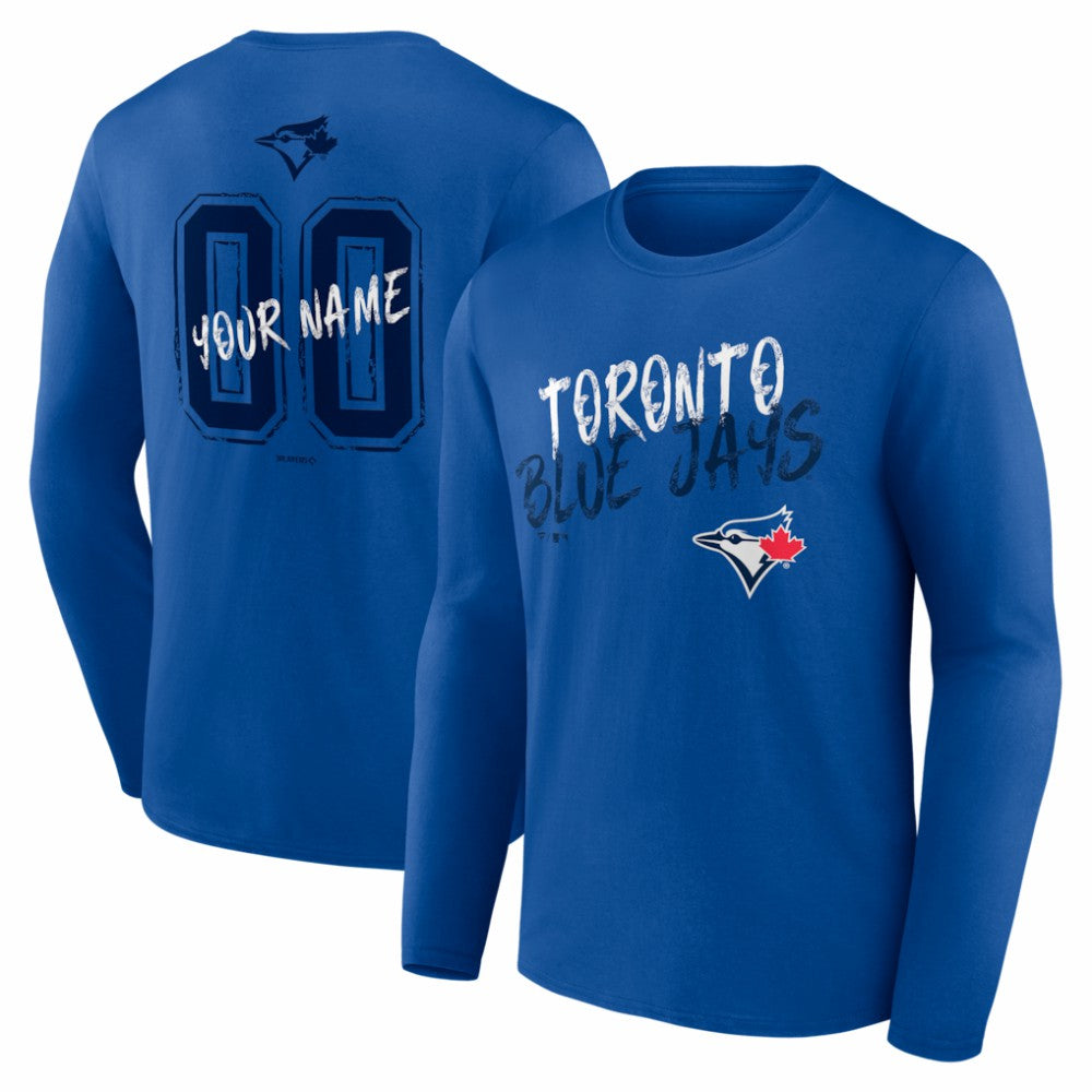 Toronto Blue Jays Hustle Personalized Name & Number Long Sleeve T-Shirt - Royal