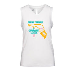 Detroit Tigers Levelwear Women's 2026 Spring Training Paisley Ball Bold Tank - White