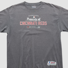 Cincinnati Reds Majestic 2000s T-shirt - Dark Heather Gray Vintage