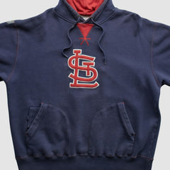 St. Louis Cardinals Majestic 2000s Hooded Pullover Sweatshirt - Navy Vintage