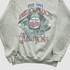 Minnesota Twins Salem Sportswear 1991 Pullover Sweatshirt - Heather Gray Vintage