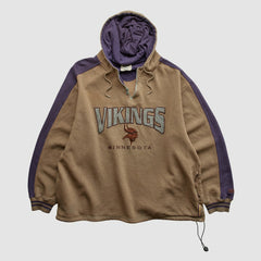 NFL Minnesota Vikings Lee Sport 90s Hooded 1/4 Zip Sweatshirt