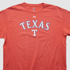 Texas Rangers Majestic 2000s T-shirt - Red Vintage