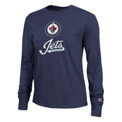 Winnipeg Jets Champion Women's Wordmark Lockup Long Sleeve T-Shirt