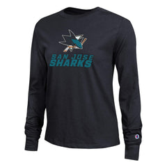 San Jose Sharks Champion Women's Wordmark Lockup Long Sleeve T-Shirt