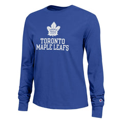 Toronto Maple Leafs Champion Women's Wordmark Lockup Long Sleeve T-Shirt