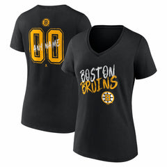 Boston Bruins Women's Hustle Personalized Name & Number V-Neck T-Shirt