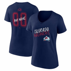 Colorado Avalanche Women's Hustle Personalized Name & Number V-Neck T-Shirt