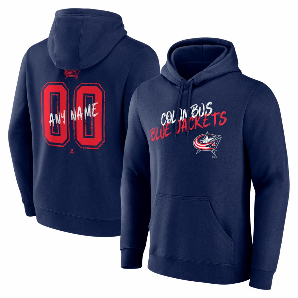 Columbus Blue Jackets Big & Tall Hustle Personalized Name & Number Hoodie