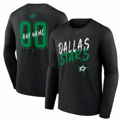 Dallas Stars Hustle Personalized Name & Number Long Sleeve T-Shirt