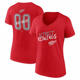 Detroit Red Wings Women's Hustle Personalized Name & Number V-Neck T-Shirt