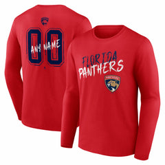 Florida Panthers Hustle Personalized Name & Number Long Sleeve T-Shirt