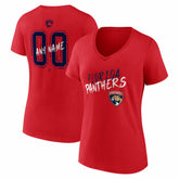 Florida Panthers Women's Hustle Personalized Name & Number V-Neck T-Shirt