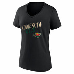Minnesota Wild Women's Hustle Personalized Name & Number V-Neck T-Shirt