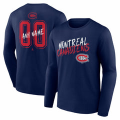 Montreal Canadiens Hustle Personalized Name & Number Long Sleeve T-Shirt