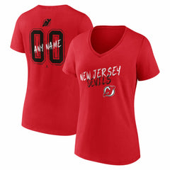 New Jersey Devils Women's Hustle Personalized Name & Number V-Neck T-Shirt