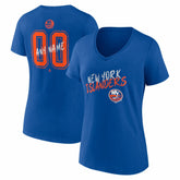New York Islanders Women's Hustle Personalized Name & Number V-Neck T-Shirt